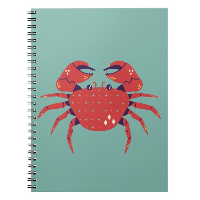 Niedliches Crab-Notebook Notizblock (Vorderseite)