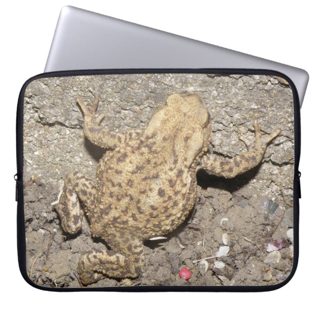 Niedliches Crawling Toad Laptop Bag Laptopschutzhülle (Vorderseite)
