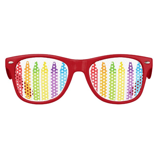 Niedliches Crayon Custom Elementary School Kids Partybrille (Vorderseite)