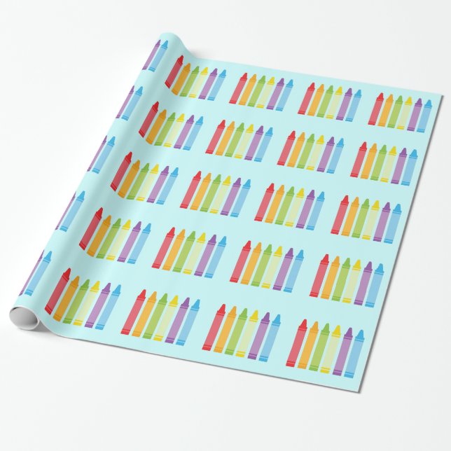 Niedliches Crayon Wrapping Paper Geschenkpapier (Ungerollt)