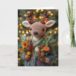 Niedliches Crocheted Christmas Dez Feiertagskarte