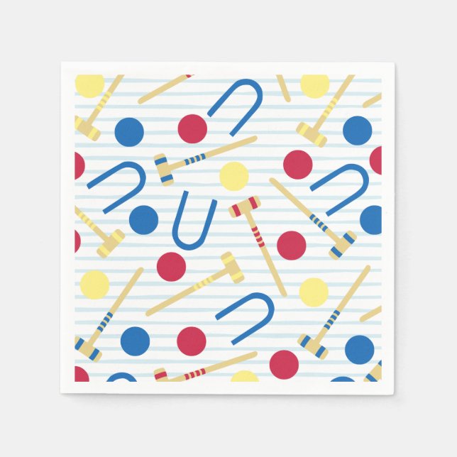 Niedliches Croquet Paper Napkins Serviette (Vorderseite)