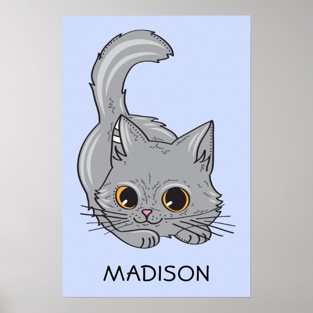 Niedliches Cta individuelle Name & Farbposter Poster (Vorne)