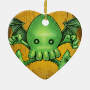 Niedliches Cthulhu Chibi Knien vor mir Keramik Ornament