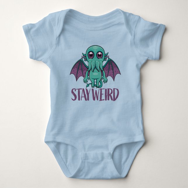 Niedliches Cthulhu-Monster Bleibe Baby Strampler (Vorderseite)