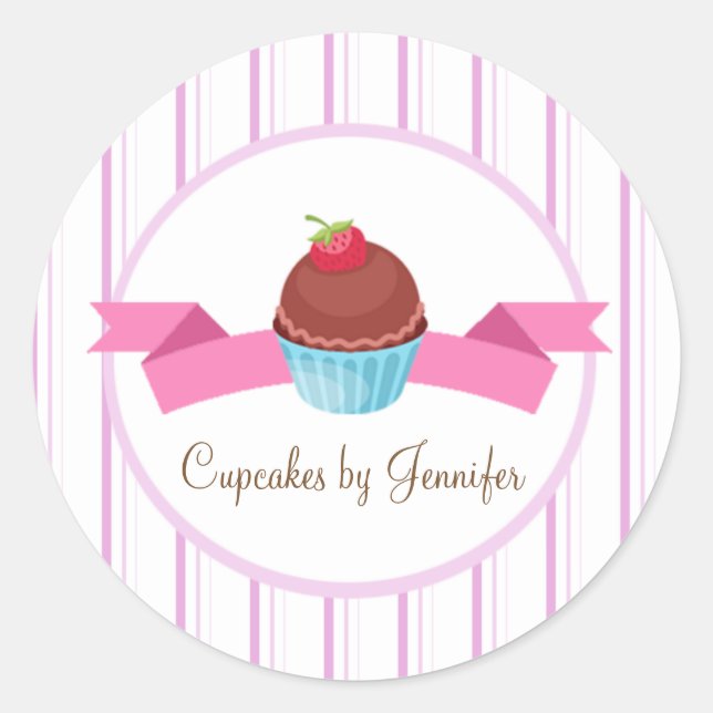 NIEDLICHES Cupcake-Business-Etikett Runder Aufkleber (Vorderseite)