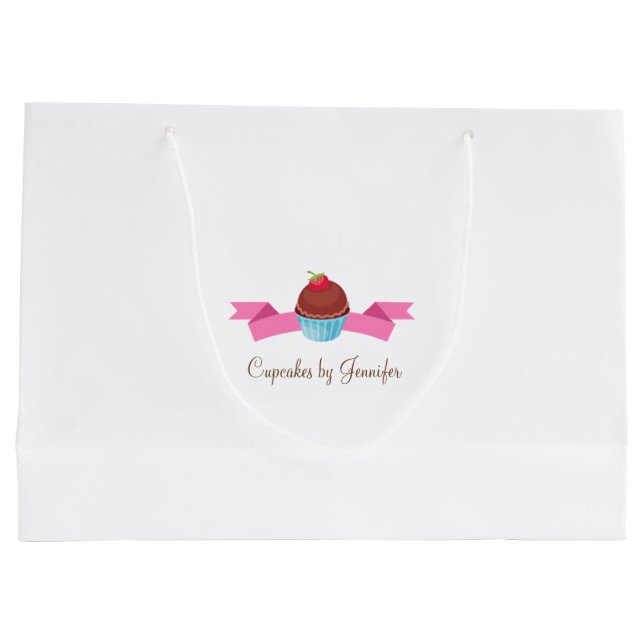 NIEDLICHES Cupcake Business-Geschenktasche Große Geschenktüte (Rückseite)
