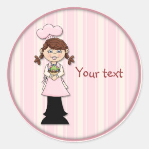 Niedliches Cupcake Girl Runder Aufkleber