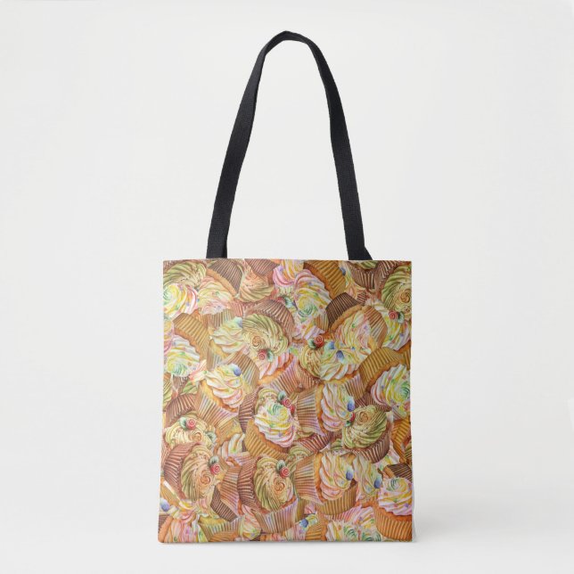 Niedliches Cupcake-Muster, Cupcake-Hintergrundmust (Vorderseite)