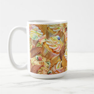 Niedliches Cupcake-Muster, Cupcake-Hintergrundmust Kaffeetasse