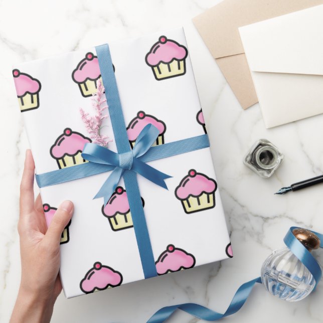 Niedliches Cupcake-Muster Geschenkpapier (Schenken)