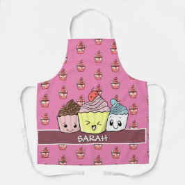 Niedliches Cupcake Muster Kawaii Pink Baker Rose G Schürze