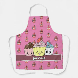Niedliches Cupcake Muster Kawaii Pink Baker Rose G Schürze