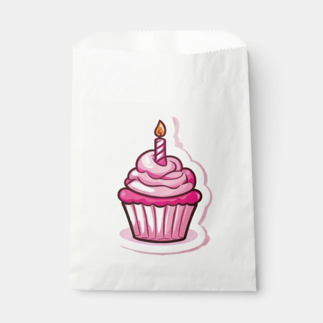 Niedliches Cupcake-Thema für Geburtstagskinder Geschenktütchen (Vorderseite)