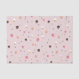 Niedliches Cupcakes Bäckereimuster Rosa Seidenpapier