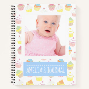 Niedliches Cupcakes Custom Baby Foto Journal Notizbuch
