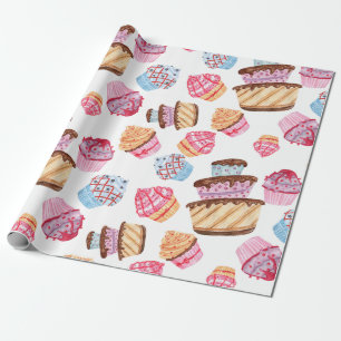 Niedliches Cupcakes Musterpapier Geschenkpapier