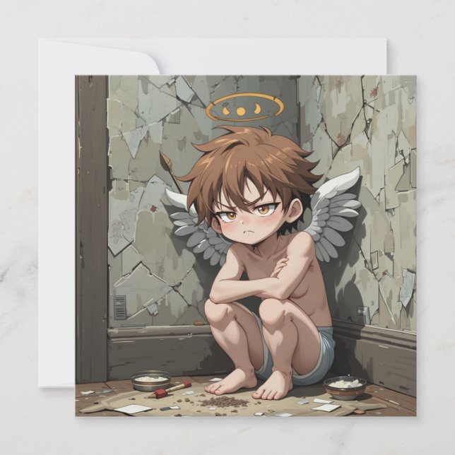 Niedliches Cupid Valentin Einladung (Vorderseite)