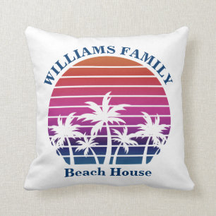 Niedliches Custom Beach House Palm Tree Tropical S Kissen