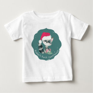 Niedliches Custom Christmas Baby Raccoon Baby T-shirt