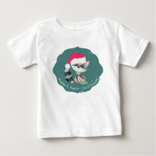 Niedliches Custom Christmas Baby Raccoon T-shirt
