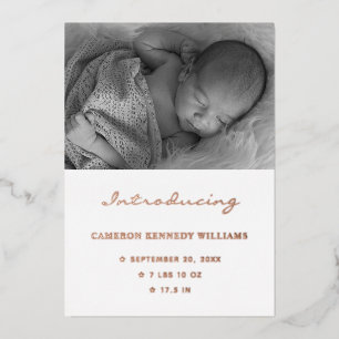 Niedliches Custom Foto Simple Newborn Hello Baby B Folieneinladung