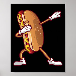 Niedliches Dabbing Hot Dog Design für Kinder Männe Poster