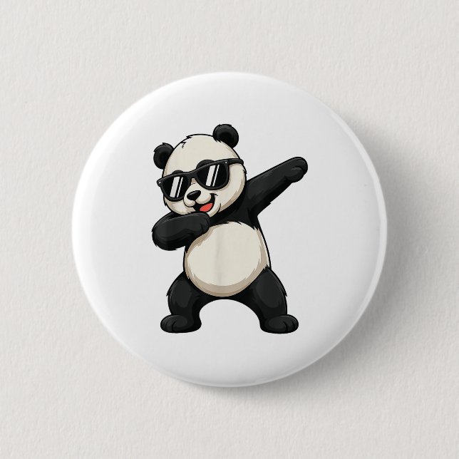 Niedliches Dabbing Panda Bären Outfit Junge Männer Button (Vorderseite)