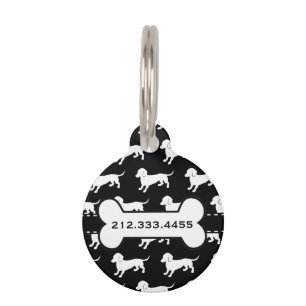 Niedliches Dackel-Muster Haustiermarke