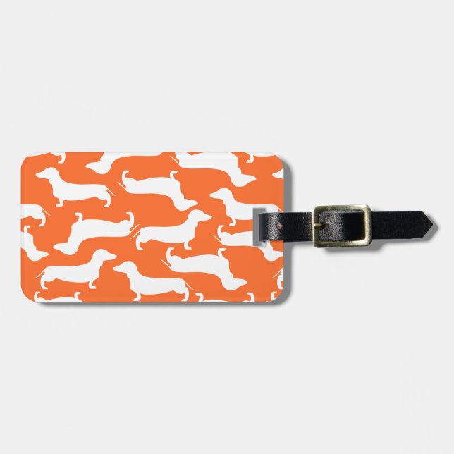 Niedliches Dackel-Muster-perfektes Geschenk für Gepäckanhänger (Vorderseite horizontal)