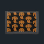 Niedliches Dackel-Muster Tri-fold Geldbeutel<br><div class="desc">Die Geldbörse des Dackel-Hundeliebhabers.</div>