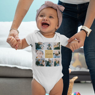 Niedliches "Daddy & Me" Foto Collage 1. Vatertag Baby Strampler