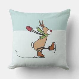Niedliches Dancing Rentier Throw Kissen