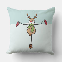 Niedliches Dancing Rentier Throw Kissen