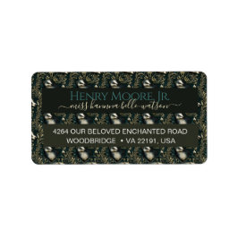 Niedliches Darkthema des verzauberten Waldes Adressaufkleber