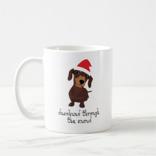 Niedliches daschund durch die Schnee Kaffeetasse