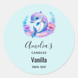 Niedliches Delphinmeer - Kerzengeschäft Runder Aufkleber