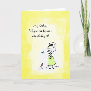 Niedliches Denken an Sie Schwester-Tag mit Karte