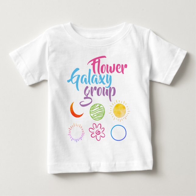 Niedliches Design der Blume Galaxy Group Baby T-shirt (Vorderseite)