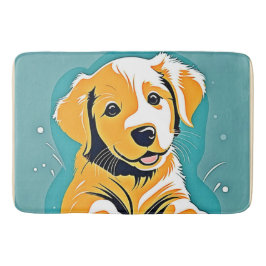 Niedliches Design der Puppy Art Badematte