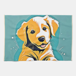 Niedliches Design der Puppy Art Geschirrtuch