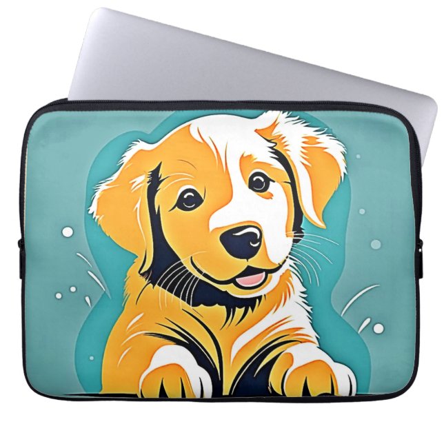 Niedliches Design der Puppy Art Laptopschutzhülle (Vorderseite)