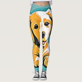 Niedliches Design der Puppy Art Leggings