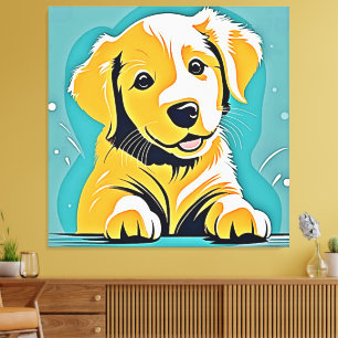 Niedliches Design der Puppy Art Leinwanddruck