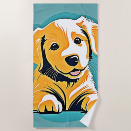 Niedliches Design der Puppy Art Strandtuch