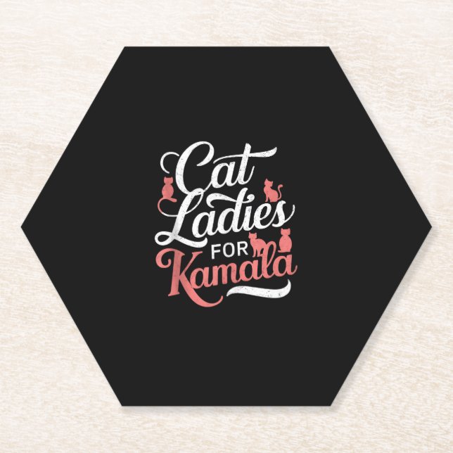 Niedliches Design - Katzen Ladys für Kamala mit Ka Untersetzer (Vorderseite)