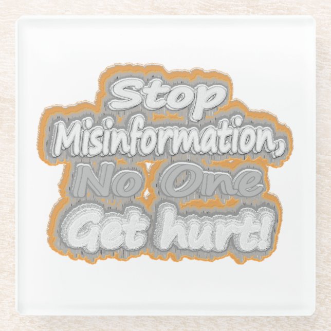 niedliches Design mit "Stopp Misinformation". Jetz Glasuntersetzer (Vorderseite)