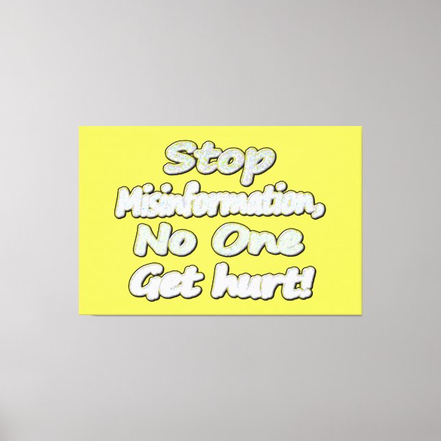 niedliches Design mit "Stopp Misinformation". Jetz Leinwanddruck (Vorderseite)