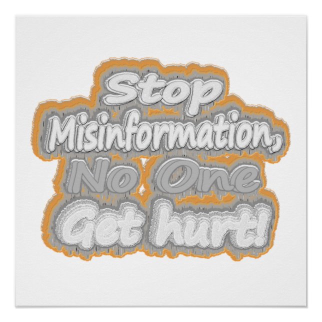 niedliches Design mit "Stopp Misinformation". Jetz Poster (Vorderseite)