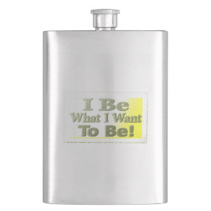 Niedliches Design über "I Be" T - Shirt Throw Pill Flachmann